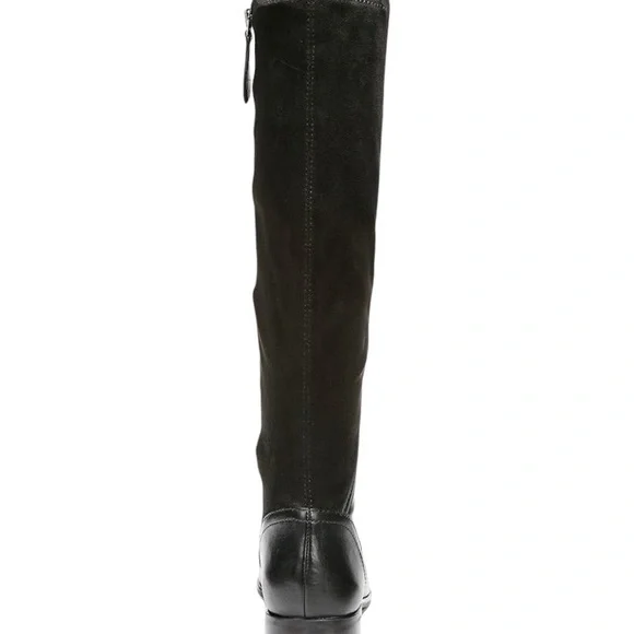 NIB Franco Sarto Women's L-Maleni Black Leather and Fabric Stretch Boot -Size 7M